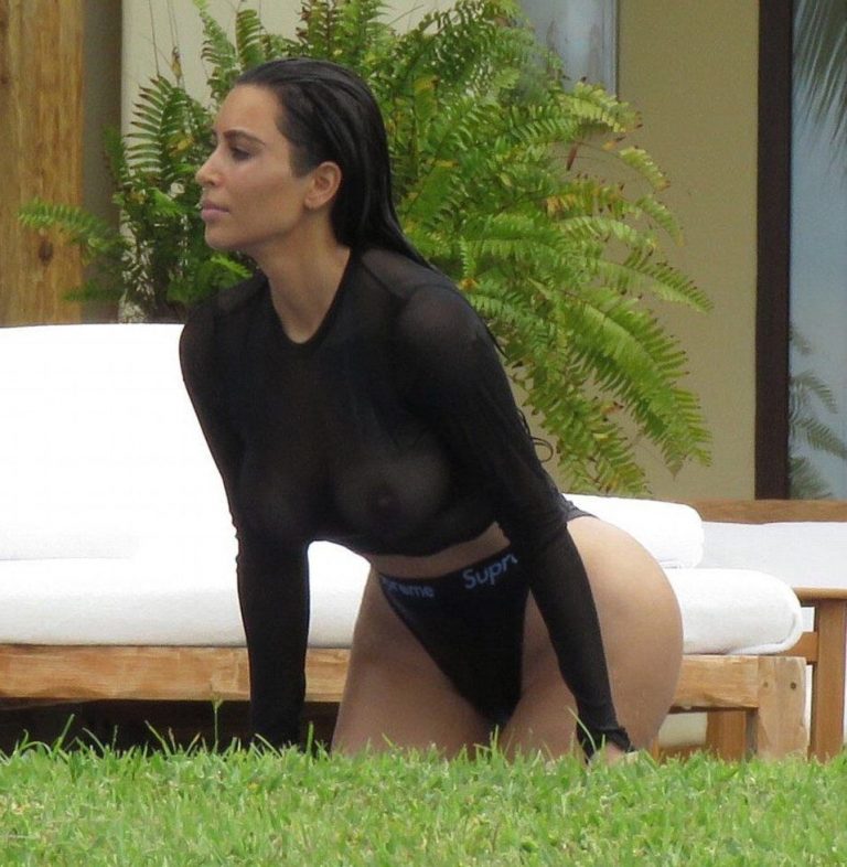 Kim Kardashian Nude Boobs See Through Sheer Top Kim Kardashian Nude Boobs See Through Sheer Top