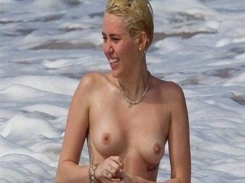 Miley Cyrus Topless On Beach