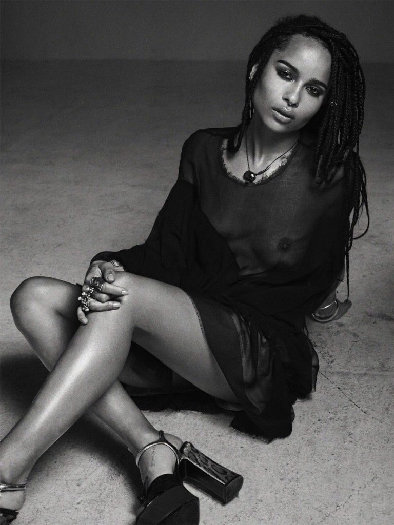Zoe Kravitz Naked Topless See Through Dress Zoe Kravitz Naked Topless See Through Dress