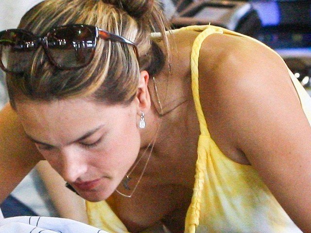 Alessandra Ambrosio Downblouse