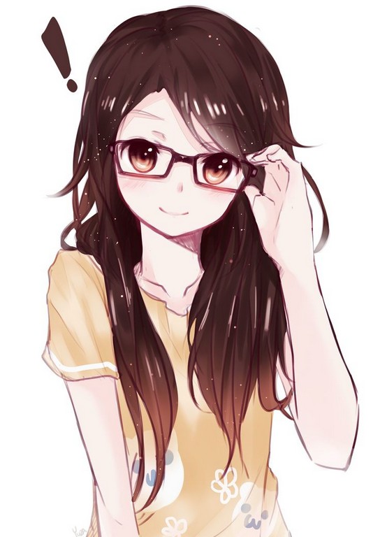 Anime Girl With Brown Hair Glasses Anime Girl With Brown Hair Glasses