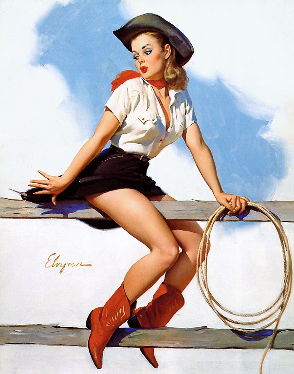 Gil Elvgren Cowgirl Pin Up Gil Elvgren Cowgirl Pin Up