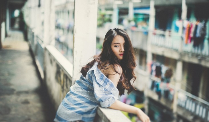 Girl Look Red Lips Asian Girl Look Red Lips Asian