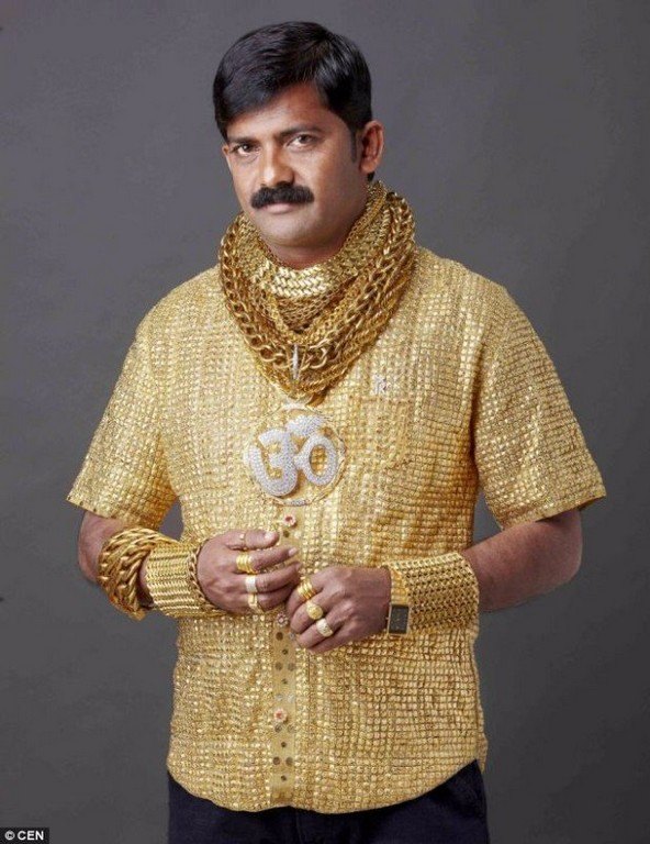 Indian Man Gold Shirt Indian Man Gold Shirt