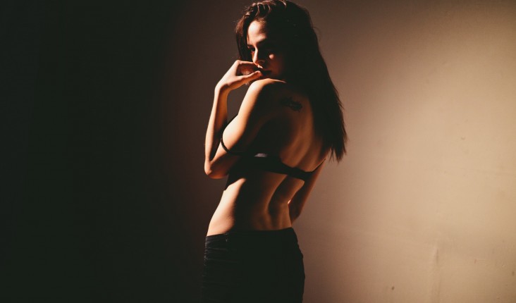 Looking Back Brunette Girl