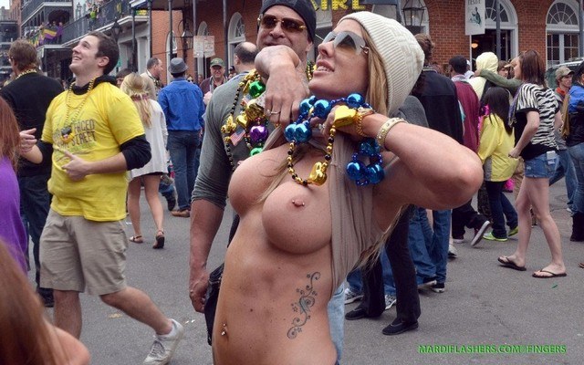 New Orleans Bourbon Street Mardi Gras Flashing