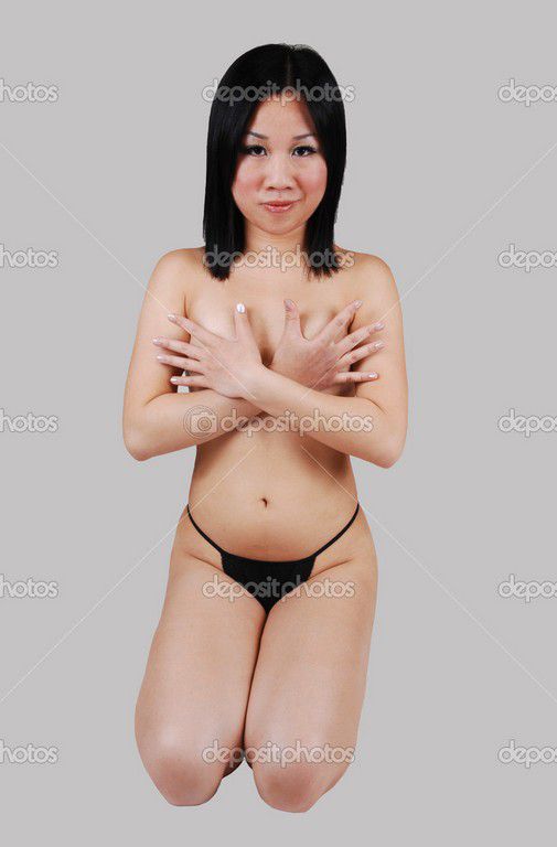 Nude Asian Girl Kneeling
