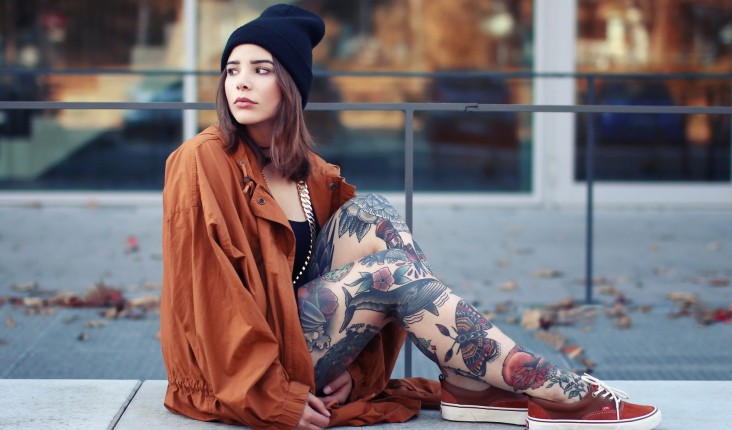 Pose Background Tattooed Legs Girl Pose Background Tattooed Legs Girl