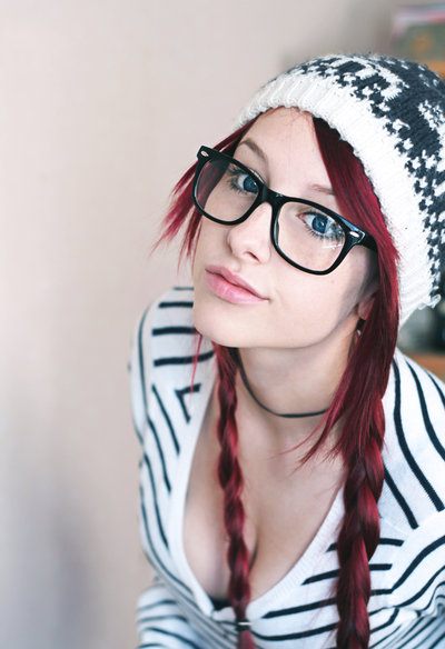 Red Hair Girl With Nerd Glasses Red Hair Girl With Nerd Glasses