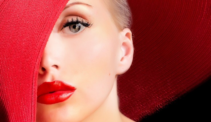 Red Lips And Hat Blonde Beautiful Red Lips And Hat Blonde Beautiful