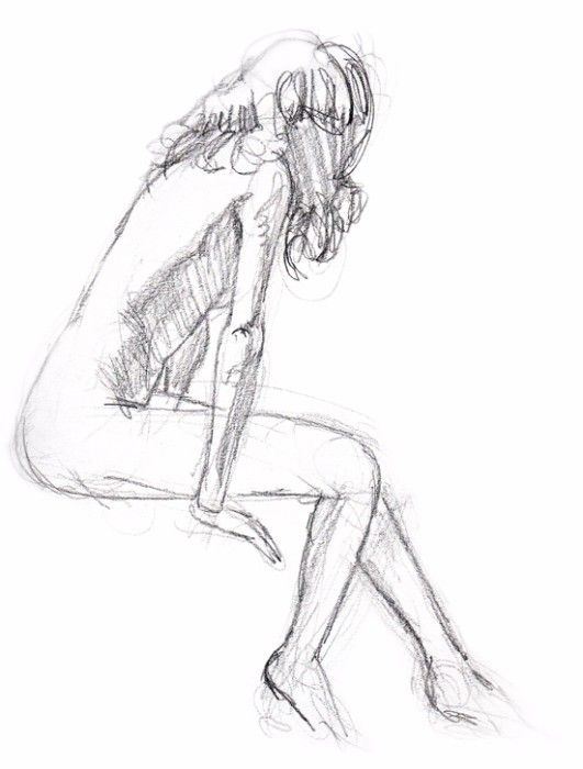Sitting Female Nude Pencil Sketches Sitting Female Nude Pencil Sketches