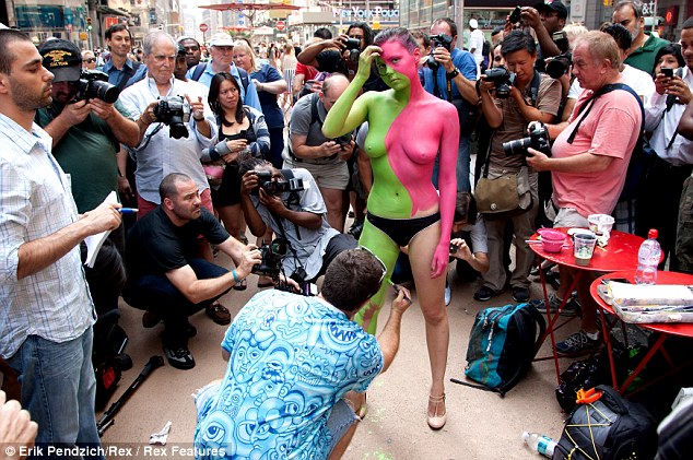 Times Square Topless Painted Women Times Square Topless Painted Women