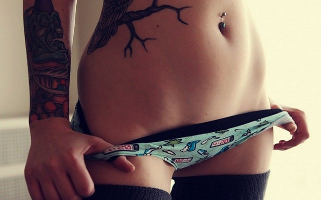 Arm And Tummy Tattoos Panties Pulled Down Girl Arm And Tummy Tattoos Panties Pulled Down Girl