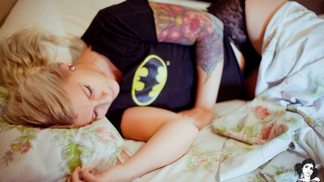 Beauty Blonde Girl Rest Tattoos Sexy Panties Shirt Batman Beauty Blonde Girl Rest Tattoos Sexy Panties Shirt Batman